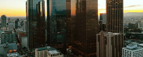 Los Angeles Downtown Panorama City Mit Wolkenkratzern Kalifornien Thema Mit — Stockfoto