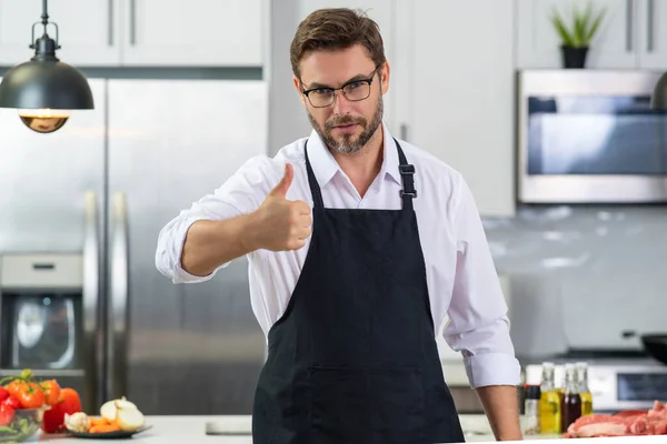 Cooking Culinary Concept Chef Cook Uniform Kitchen Male Chef Cook — Stock Photo, Image