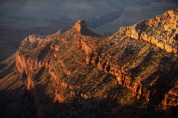 Grand Canyon Severním Okraji Při Západu Slunce Pouštní Krajina Kaňonu — Stock fotografie