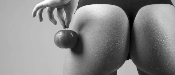 Implantes Curvas Eróticas Corpo Sexy Ass Pele Lisa Perto Rabo — Fotografia de Stock