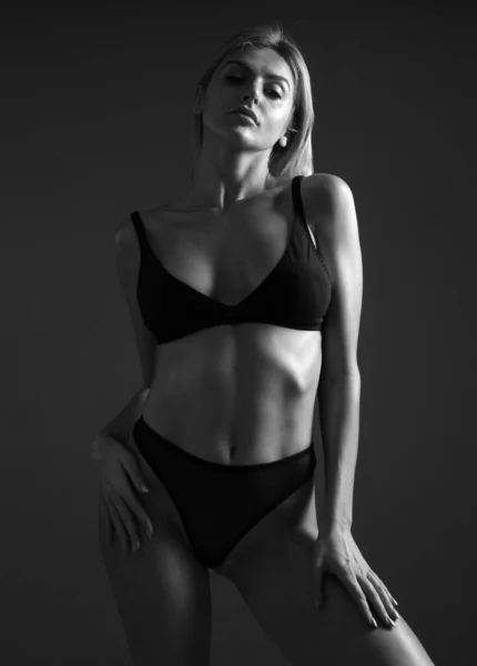 Belle Donne Posa Lingerie Sexy Belle Modelle Ragazze Con Corpo — Foto Stock