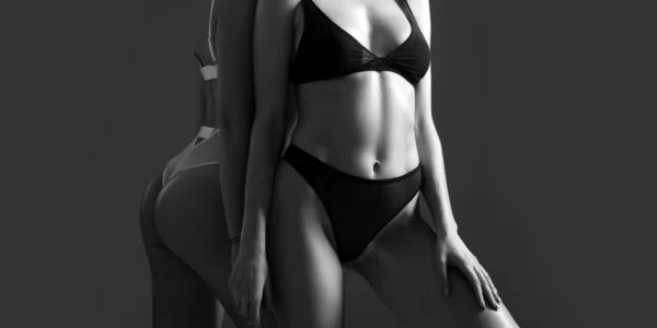 Çamaşırları Kadın Vücudu Çamaşırı Konsepti Seksi Çamaşırlı Kadın Modeller Genç — Stok fotoğraf