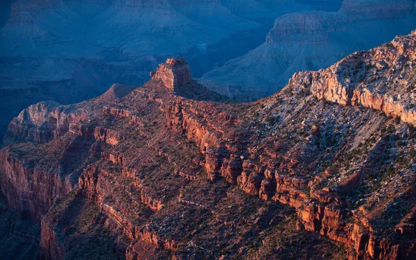 Grand Canyon Severním Okraji Při Západu Slunce Krajina Kaňonu Krajina — Stock fotografie