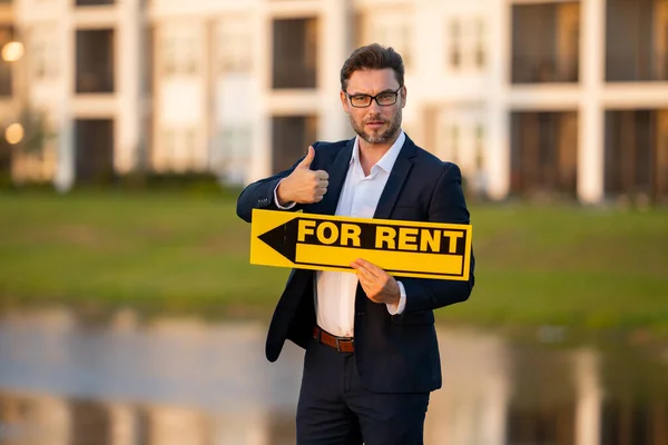 Wynajem Domu Wypożyczenie Wynajmuję Mieszkanie Agent Nieruchomości Umową Pożyczki Domowej — Zdjęcie stockowe