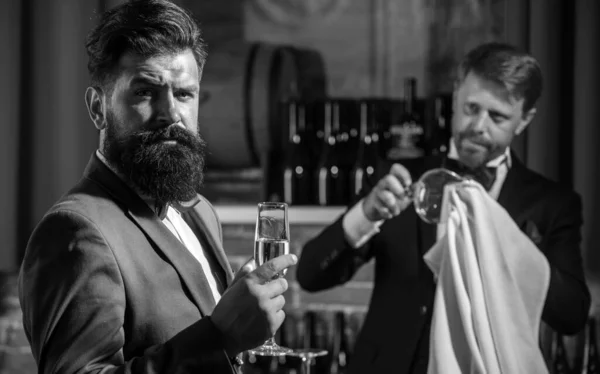 Bartending Konzept Barmann Schalter Hipster Der Bar Gentleman Getränk — Stockfoto