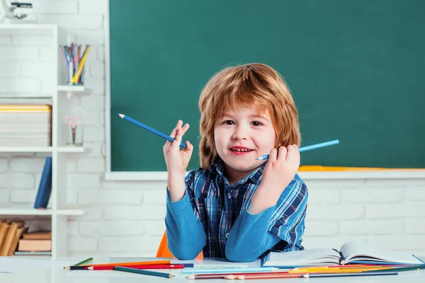 First School Day Home Schooling Child Home Studying Home Education — Stock Photo, Image
