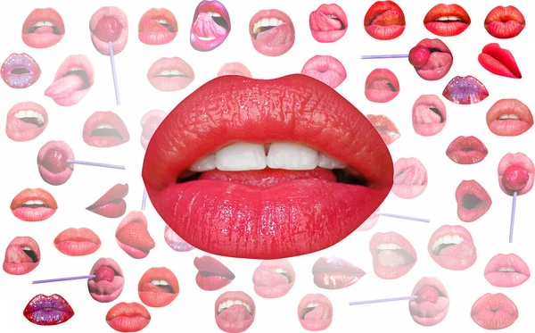 Lips Mouth Red Lip Background Female Lips — Stockfoto