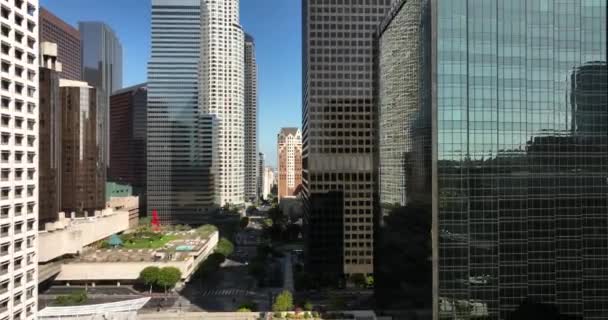 Los Angeles Şehir Merkezindeki Hava Manzarası Los Angeles Gökdelenleri Finansal — Stok video