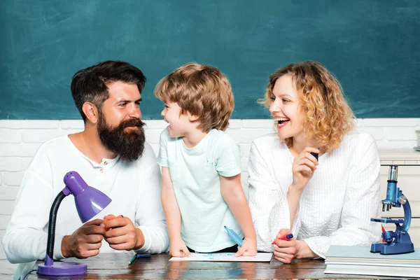 Home Family Math Schooling Rodiče Učí Děti Soukromé Lekce Matematiky — Stock fotografie