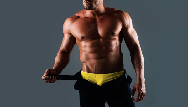 Nackter Mann Mit Kräftigem Körper Torso Mann Porträt Eines Muskulösen — Stockfoto