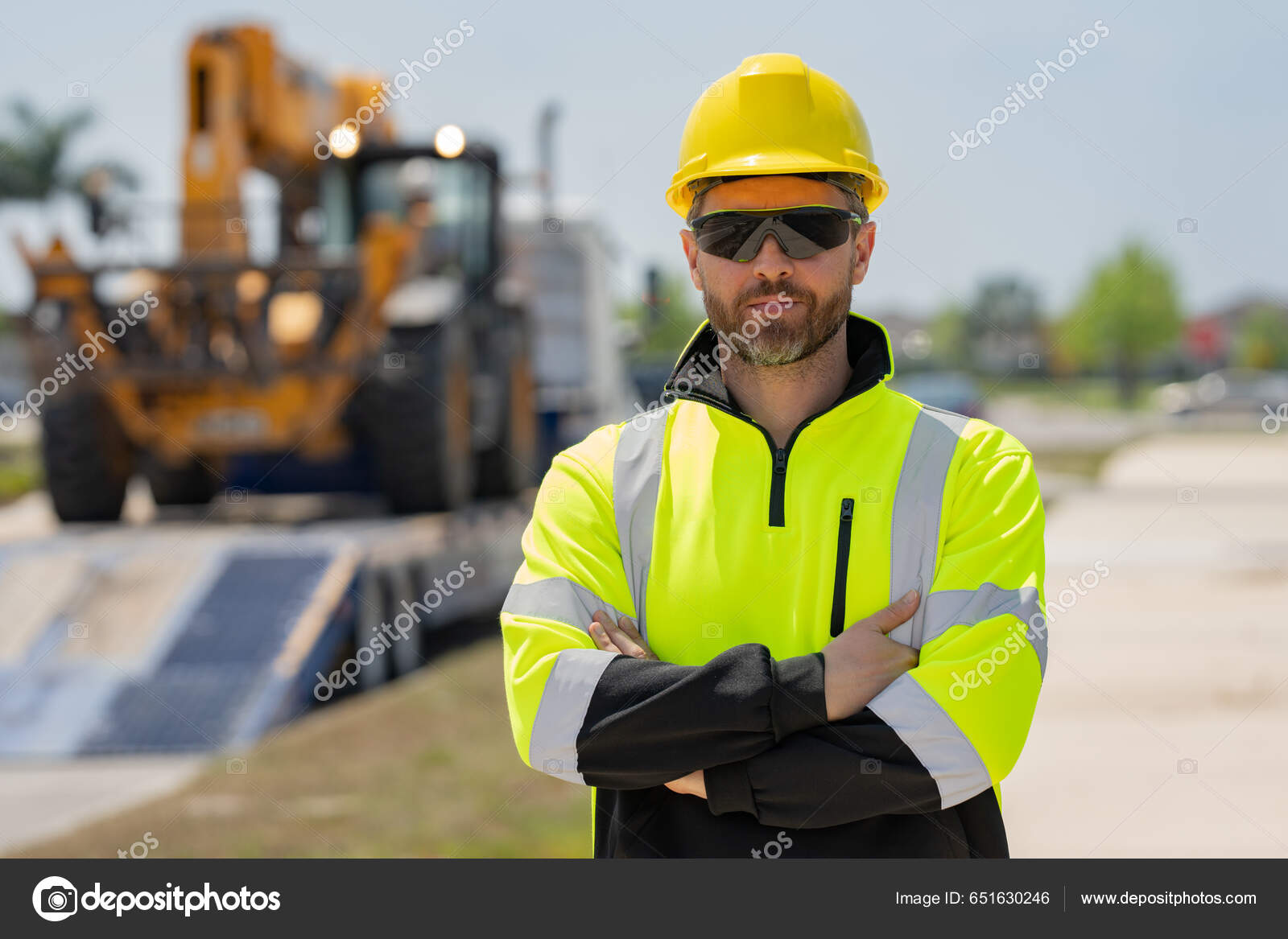 Ouvrier Constructeur Sur Chantier Bilder Casque Homme Construction Avec  Casque image libre de droit par Tverdohlib.com © #651630246