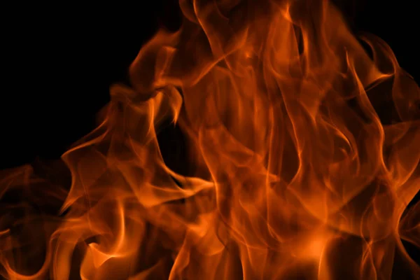 Oheň Černém Pozadí Ohňové Plameny Izolované Abstraktní Textura Hořící Efekt — Stock fotografie