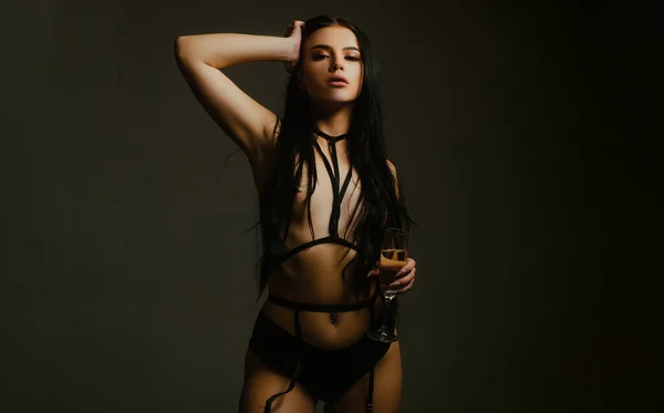Frau Sexy Bikini Sexy Dessous Bondage Und Bdsm Konzept Selbstbewusster — Stockfoto