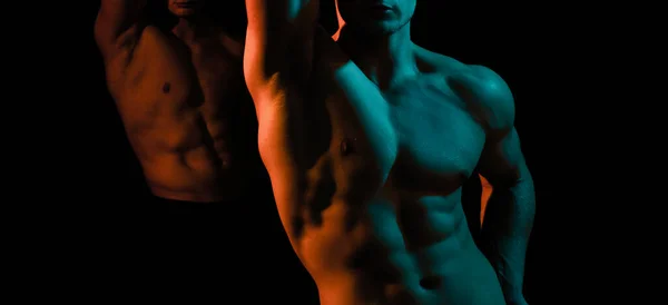 Baştan Çıkarıcı Eşcinsel Çıplak Güçlü Vücut Çıplak Erkek Abs Altılı — Stok fotoğraf