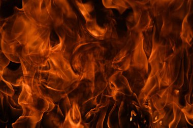 Ateş alevi. Siyah arkaplanda yanan ışıklar