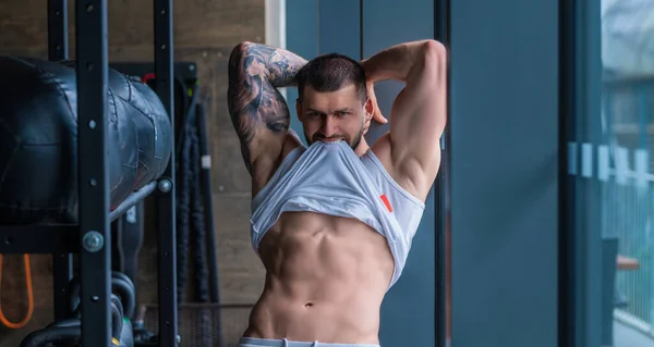 Mans Nackter Körper Muskulöse Schultern Nackter Mann Muskulöser Sexy Körper — Stockfoto