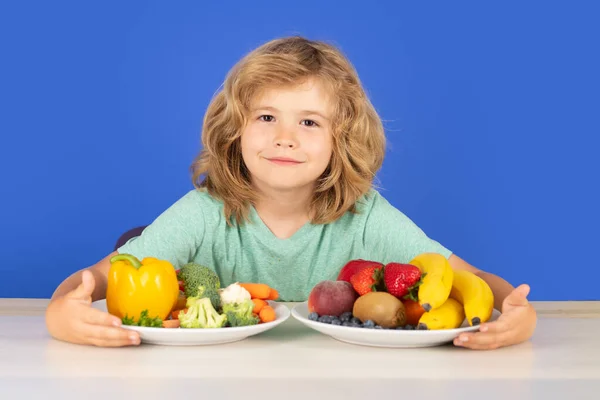 Groenten Fruit Voor Kinderen Gezond Eten Voor Kinderen Een Close — Stockfoto