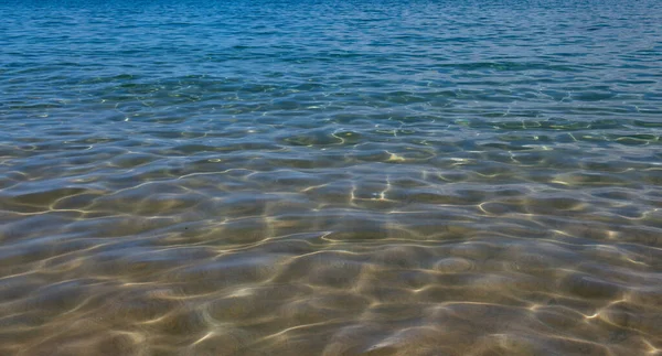 Αφηρημένο Φόντο Της Θάλασσας Κύματα Νερού Στο Φως Του Ήλιου — Φωτογραφία Αρχείου