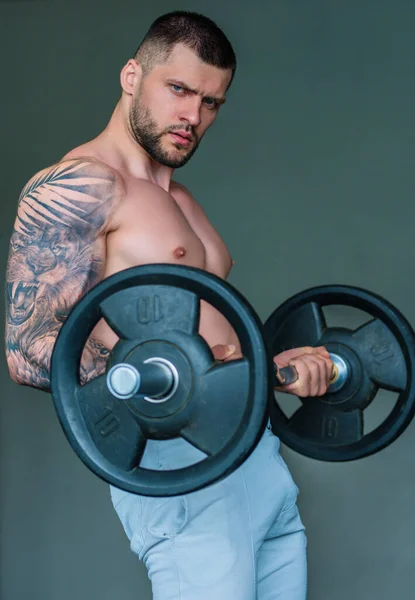 Muscular Athletic Fit Man Hard Workout Fitness Gym Sport Fitness — Stockfoto