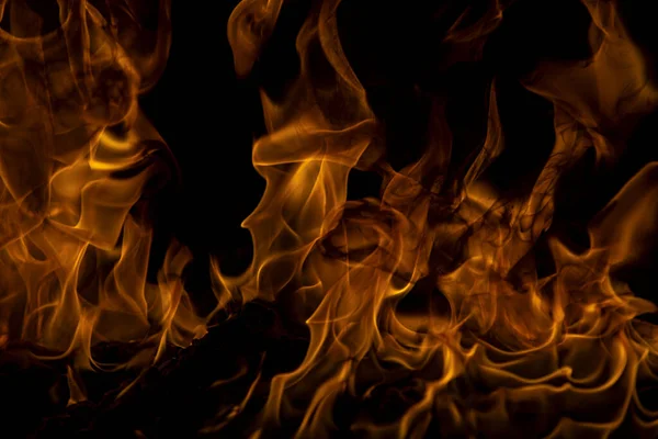 Пламя Огня Горящие Огни Чёрном Фоне — стоковое фото