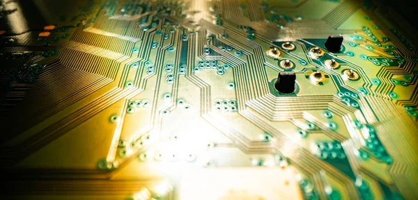 Technischer Hintergrund Mit Leiterplatte Elektronische Computer Hardware Technologie Motherboard Digitalchip — Stockfoto
