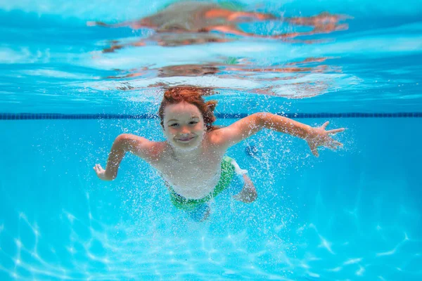 Child Swim Dive Underwater Swimming Pool Beach Sea Water Fun — Stock Photo, Image