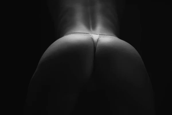 Sexy Butt Woman Posing Bikini Lingerie Studio Back View Sexy — Stockfoto