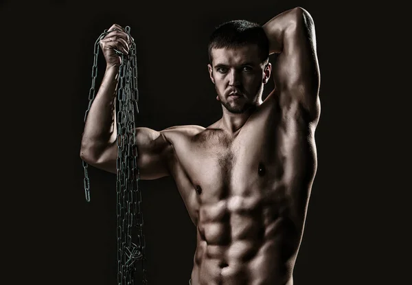Muscular Body Abs Six Pack Workout Sexy Muscular Fit Man — ストック写真