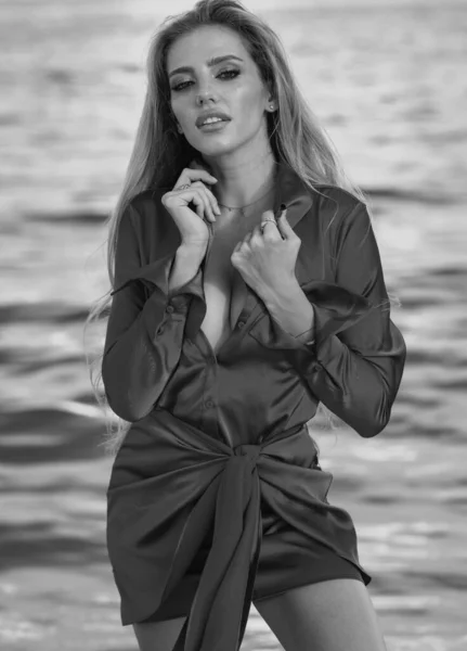 Naturalne Seksowne Cycki Kobieca Sylwetka Seksowna Pierś Model Biustonosza Portret — Zdjęcie stockowe