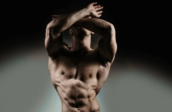 Sexy Male Model Body Nude Torso Sexy Naked Man Seductive — Stock Photo, Image