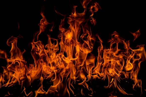 Llama Fuego Ardiendo Fuego Brillando Sobre Fondo Negro —  Fotos de Stock