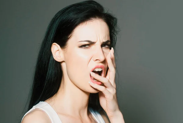 Emotional Angry Woman Upset Girl Screaming Hate Rage Pensive Woman — Stock Photo, Image