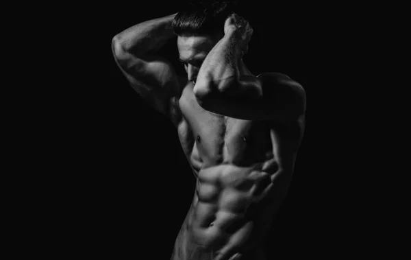 Sexy Deporte Muscular Ajuste Chico Despojado Hombre Torso Desnudo Abdominales — Foto de Stock