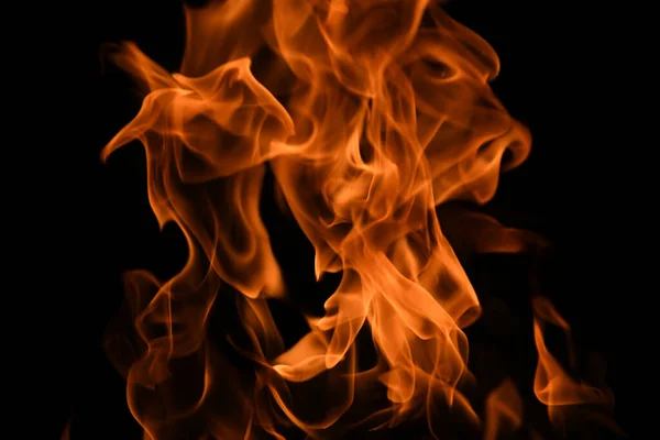 Lángok Tüzelnek Égő Fények Fekete Háttérrel Tűz Láng Fekete Háttérrel — Stock Fotó