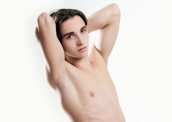 Giovane Uomo Topless Senza Maglietta Modello Maschile Corpo Nudo — Foto Stock