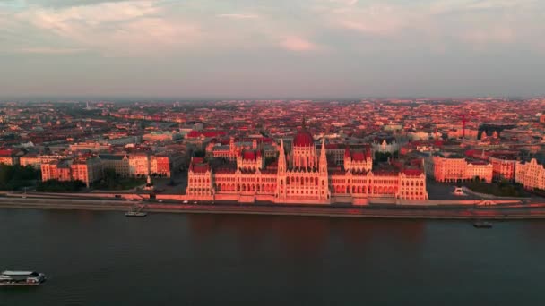 Budapest Ungheria Veduta Aerea Dell Edificio Del Parlamento Budapest Ungheria — Video Stock