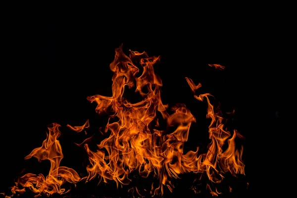 Текстура Вогню Чорному Тлі Абстрактний Фон Вогню Великий Палаючий Вогонь — стокове фото