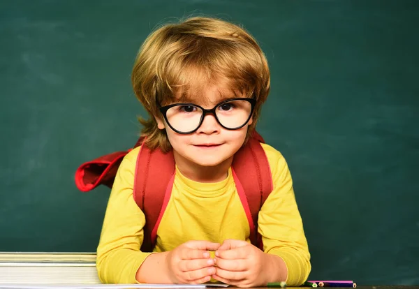 Милий Маленький Хлопчик Дошкільного Віку Класі Концепція Наукової Освіти Класна — стокове фото