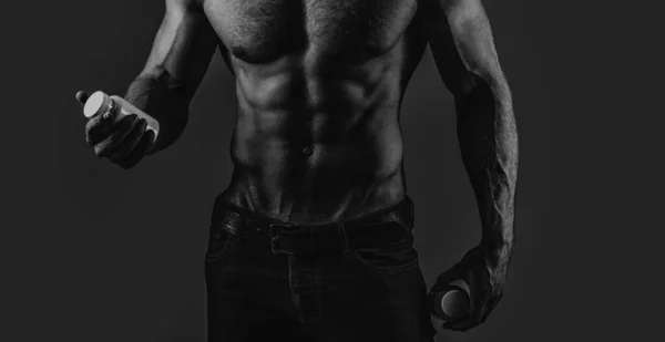 Sexy Young Handsome Naked Man Dark Background Соблазнительный Гей — стоковое фото