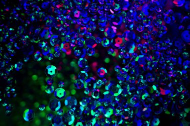 Parlak parlak Bokeh sanat arkaplanı. Bokeh odaklı ışıklarla soyut ve şen şakrak bir arka plan. Işıklar bokeh. Kaplama tasarımı için soyut arkaplan