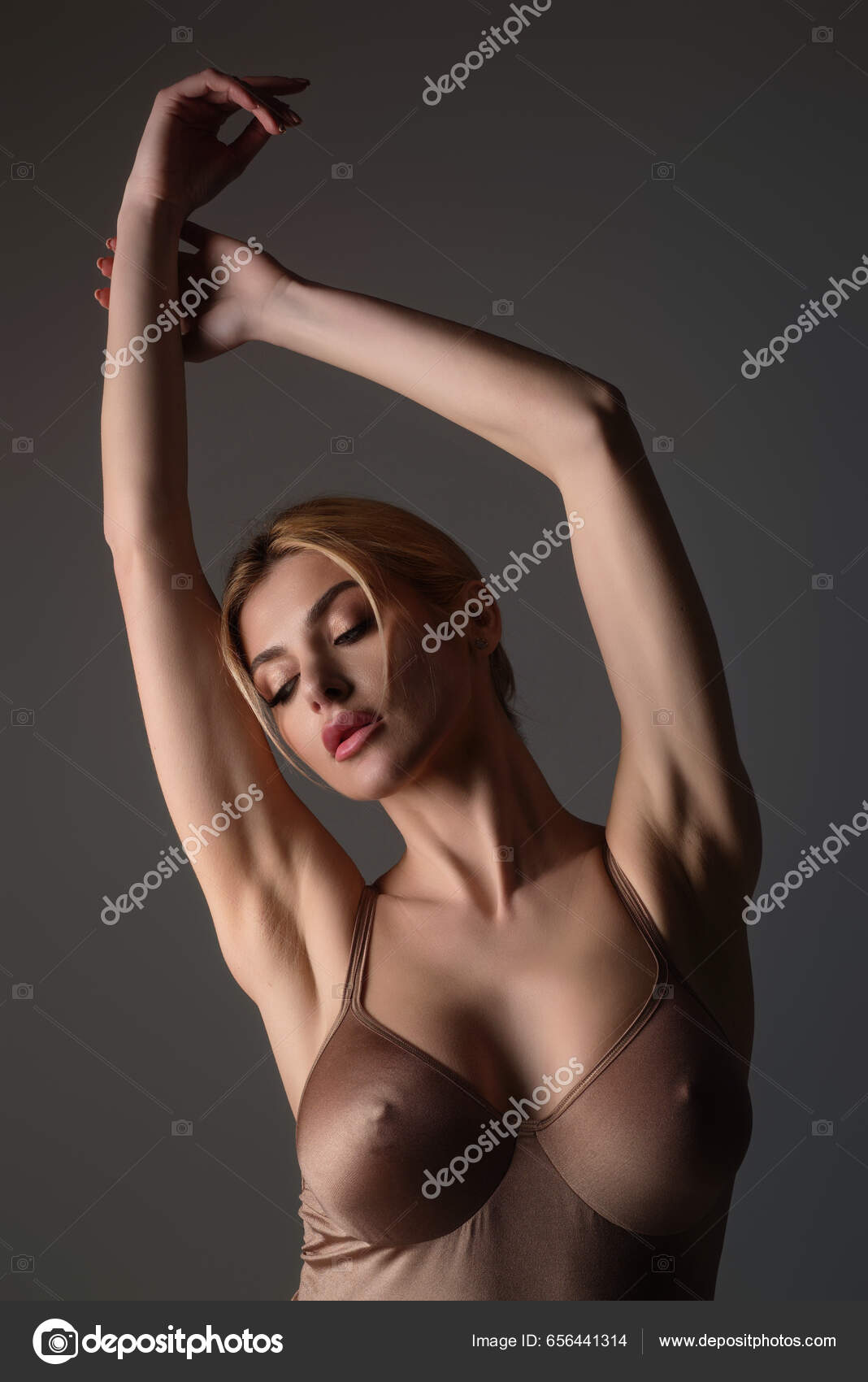 Black Bra Natural Boobs Tits Bra Model Sensual Elegant Young