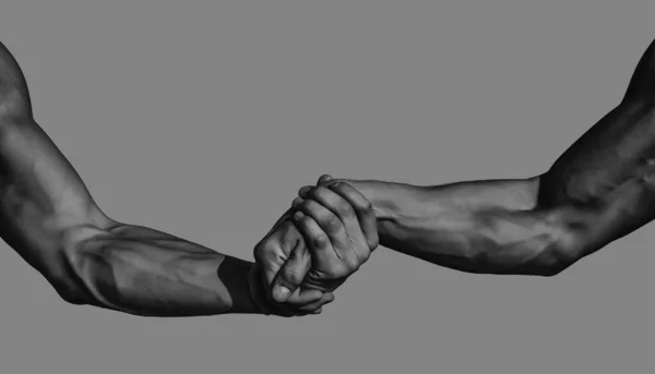 Helpende Hand Ondersteuning Sluit Helphand Twee Handen Helpende Arm Van — Stockfoto