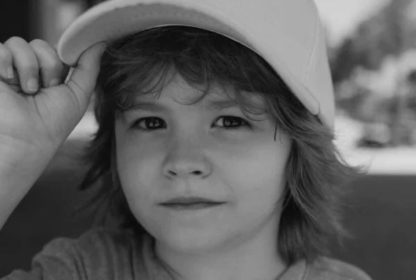 Bebek Yüzü Yakın Plan Komik Küçük Çocuk Portreyi Yakından Çek — Stok fotoğraf
