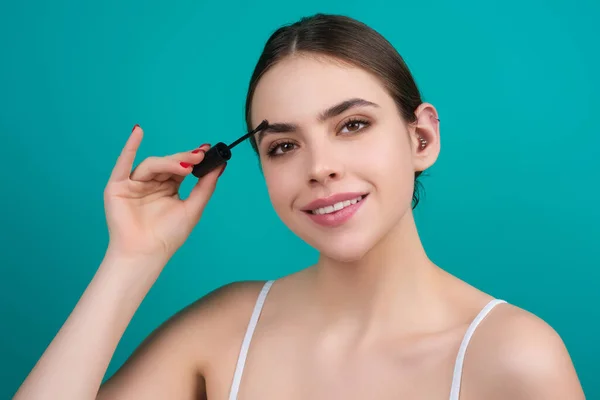 Eyebrow Shape Makeup Beauty Model Shaping Brows Brow Pencil Closeup —  Fotos de Stock