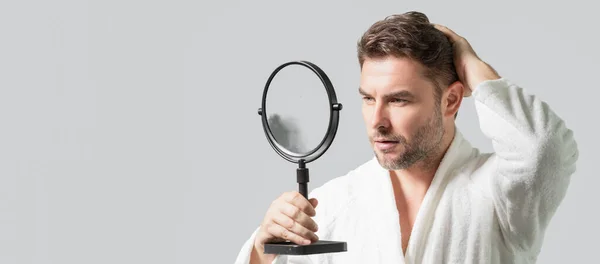 Mens Beauty Cosmetics Male Beauty Skincare Morning Healthcare Hygiene Man — Stock Photo, Image