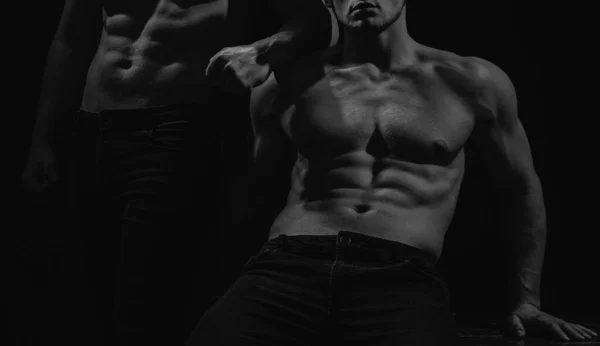 Bonito Homem Sexy Gays Corpo Muscular Gay Sedutor Corpo Forte — Fotografia de Stock