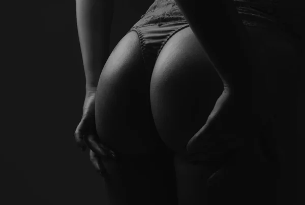 Sensual Attractive Young Womans Ass Huge Buttocks Perfect Young Sexy — Stok fotoğraf