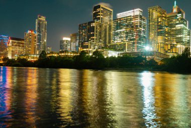 ABD 'de Austin Texas şehir merkezi manzarası