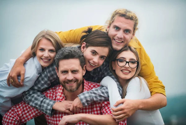 Group Happy People Young Friends Photo Happy Company Students Best — Stock Photo, Image