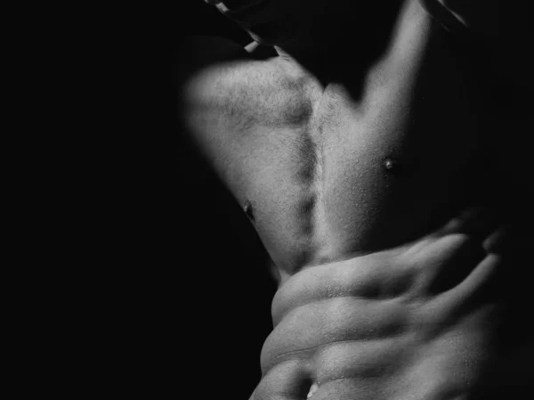 Sexy Man Muscular Body Bare Torso — Stock Photo, Image